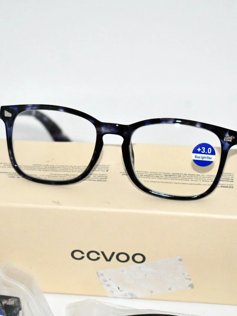 CCVOO Reading Glasses +3.0 Readers Set of 5 Assorted Frames New in Box